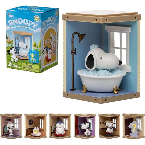 YuMe Peanuts Hero Box Blind Box Home Sweet Home Series Collectible Figure, 1 Blind Box