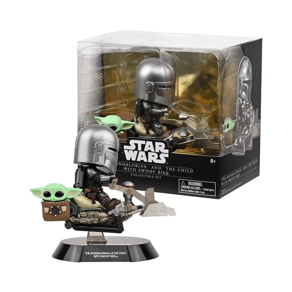 YuMe Star Wars The Mandalorian and the Child with Swoop Bike Set Cosbaby Collection