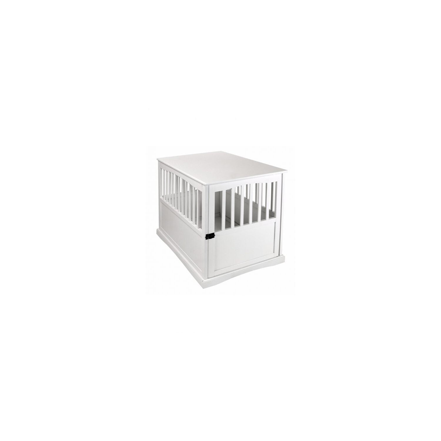 Large White Solid Wood Pet Crate End Table