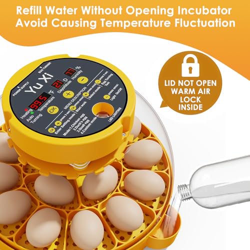 YuXi 16 Egg Incubator for Hatching Eggs, App Track Temperature