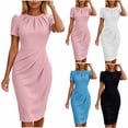 thumbnail image 1 of YuXingFu 100% Cotton Dresses for Women Maxi Crew Neck Plus Size Womens Dress Short Sleeve Flowy Long Casual Summer White S, 1 of 6