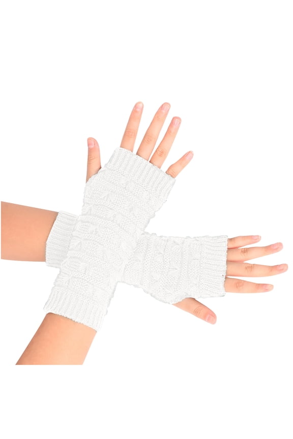 50% off Clear Clearance Gloves Mens 3X Work Out Gloves Gym for Woman Women Girl Knitted Arm Fingerless Keep Warm Winter Gloves Soft Warm Mitten