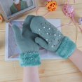 thumbnail image 1 of YuXingFu 50% off Clear Clearance Gloves Under $5.00 Gloves Large Women's Winter Keep Warm Lovely Printing Weave Knitted Flip Gloves, 1 of 2