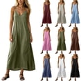 thumbnail image 1 of YuXingFu Casual Dresses for Women Maxi V-Neck Plus Size Womens Dress Long Sleeve for Home Long Casual Summer Light Blue XL, 1 of 6