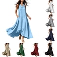 thumbnail image 1 of YuXingFu Cotton Dresses Casual Summer Maxi V-Neck Plus Size Womens Dress Sleeveless Flowy Long Casual Summer Light Blue S, 1 of 9