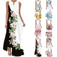 thumbnail image 1 of YuXingFu Cotton Maxi Dress Maxi V-Neck Plus Size Womens Dress Sleeveless Vacation Dresses for Women Beach Long Casual Summer Light Blue XXL, 1 of 8