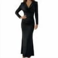 thumbnail image 1 of YuXingFu Derby Dresses for Women Maxi V-Neck Plus Size Womens Dress Long Sleeve Everyday Long Casual Summer Black XL, 1 of 5