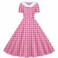 thumbnail image 1 of YuXingFu Dresses for Women 2026 Mid-Length Plus Size Womens Dress Short Sleeve Solid Color Casual Summer Hot Pink XXL, 1 of 6