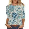 thumbnail image 1 of YuXingFu Going Out Tops for Women A-Line Button Front 3/4 Sleeve for Everyday Plus Size Blouses Dressy Multicolor S, 1 of 5