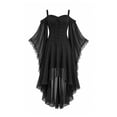 thumbnail image 1 of YuXingFu Gothic Dresses for Women Halloween Mesh Lace Patchwork Suspender Off Shoulder Court Style Dress Black M, 1 of 7
