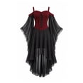 thumbnail image 1 of YuXingFu Gothic Dresses for Women Halloween Mesh Lace Patchwork Suspender Off Shoulder Court Style Dress Red XXXL, 1 of 7