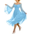 thumbnail image 1 of YuXingFu Gothic Dresses for Women Renaissance Dress With Pocket Court Style Long Sleeved Long Dress Sky Blue XL, 1 of 9