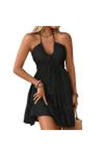slim fit dress slacks Scallop Hem Halter Dress main image 0
