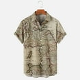 thumbnail image 1 of YuXingFu Mens Graphic T Shirts 4Xl Big and Tall Non-positioning Printing Buttons Beach Turndown Short Sleeve Shirt Blouse Yellow XXL, 1 of 6