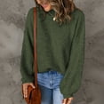 thumbnail image 1 of YuXingFu Plus Size Clearance Women's Oversized Turtleneck Sweaters 2024 Fall Batwing Sleeve Ribbed Tunic Sweater Army Green, 1 of 8