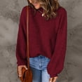 thumbnail image 1 of YuXingFu Plus Size Clearance Women's Oversized Turtleneck Sweaters 2024 Fall Batwing Sleeve Ribbed Tunic Sweater Wine, 1 of 8