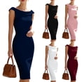 thumbnail image 1 of YuXingFu Plus Size Dresses Maxi Scoop Neck Plus Size Womens Dress Sleeveless Smocked Long Casual Summer White XL, 1 of 8