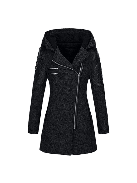 Save Up under 50% Light Jackets for Women 2024 Women Warm Slim Jacket Thick Parka Overcoat Winter Outwear Hooded Zipper Coat