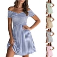 thumbnail image 1 of YuXingFu Spring Dresses for Women Mid-Length Crew Neck Plus Size Womens Dress Short Sleeve A Line Casual Summer Gray XL, 1 of 9
