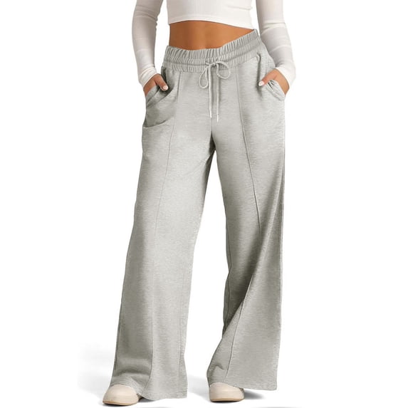 YuXingFu Women Wide Leg Cargo Pants Wide Leg Jeans Capris Yoga Cropped Pants Women Trousers Full Pants Casual Straight Solid Color Loose Casual Wide Leg Pants Gray L