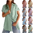 thumbnail image 1 of YuXingFu Womens Blouses Dressy Casual V-Neck A-Line Ruffle Hem Short Sleeve for Everyday Tops Summer Stretch Skirts Red S, 1 of 7