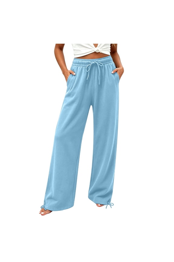 Womens Capri Pants for Women Casual Summer Straight Cigarette - Raw Hem Office Blue S