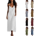 thumbnail image 1 of YuXingFu Womens Cotton Dresses Casual Maxi Sleeveless Plus Size Womens Dress V-Neck Classic Bohemian Style Long Casual Summer Black M, 1 of 9