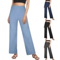 thumbnail image 1 of YuXingFu Womens High Waist Wide Leg Jegging - High Stretch Straight Denim Dark Blue M, 1 of 9