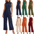 thumbnail image 1 of YuXingFu Womens Jumpsuits for Women Petite Straight Cigarette - Raw Hem Office Red M, 1 of 8