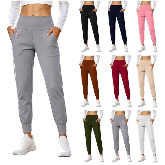 YuXingFu Womens Pants for Women Trendy Linen Loose Dress Pants 7/26th - Polyester Casual Athletic Work Pants Coffee M