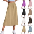 thumbnail image 1 of YuXingFu Womens Skirts with Pockets for Women Knee Length Skater High Waist Skirt - Ruffle Flounce Denim Mesh Fall Brown L, 1 of 7