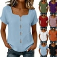 thumbnail image 1 of YuXingFu Womens Summer Tops Casual Short Sleeve Square Neckline Flared Tops - Button Front for Fall Black #1 S, 1 of 9