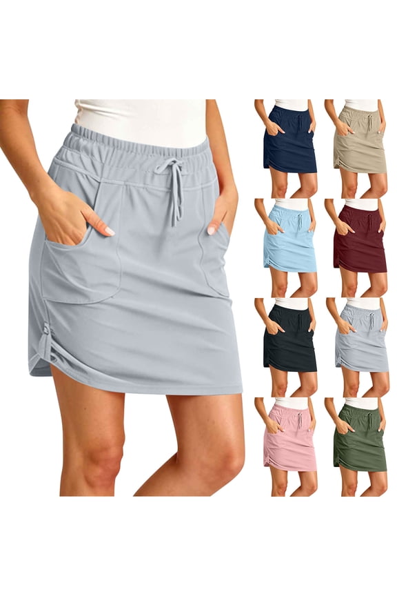Womens Womens Skirts Long Flowy Mini Pencil Paperbag Waist Skirt - Back Pocket Knit Chiffon Party Blue L