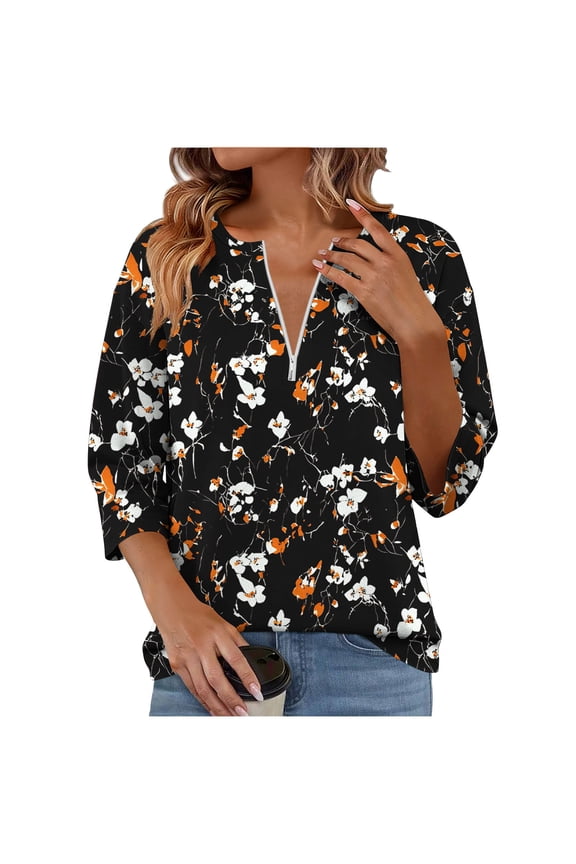 Womens Yellow Tops for Women V-Neck Flared Tops - Back Pocket Wool Daily Black S