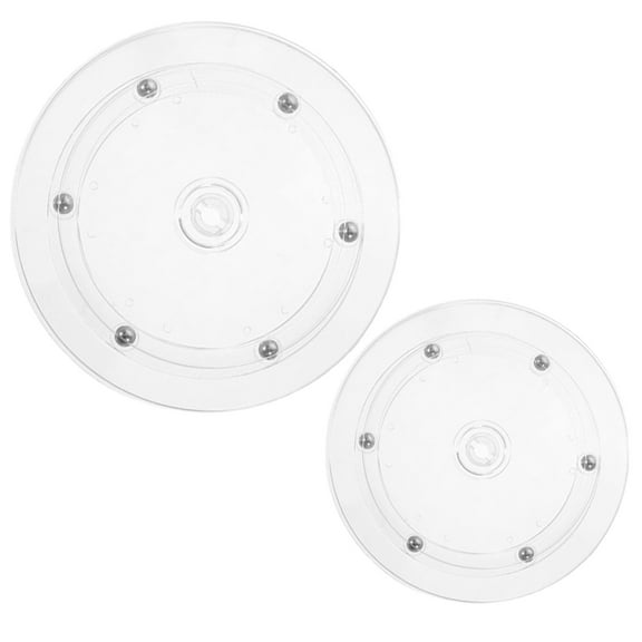 YuYiSan 2 pcs Plastic Turntable Display Turntable Rotation Turntable Transparent Display Turntable