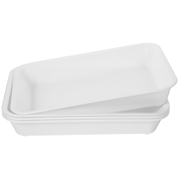 WEUVEB Decorative Serving Tray Plastic 4Pcs 9.63X6.88X1.57in