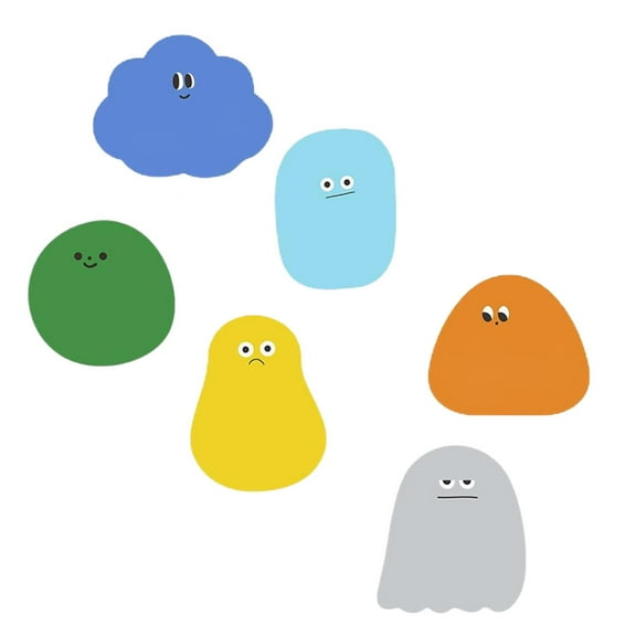 YuYiSan 6Pcs Self-adhesive Notes Sticky Message Stickers Book Markers Shaped Memo Decals (Random Style)