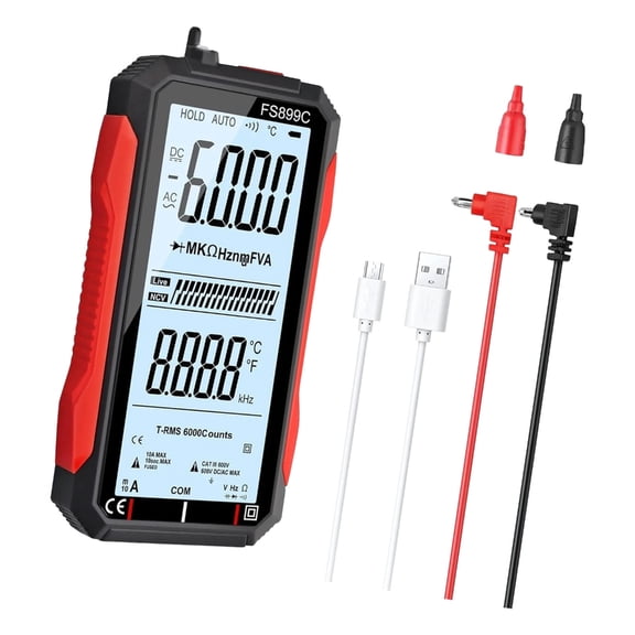 YuYoulan Handheld Rechargeable Digital Multimeter with 6000 Count Reading, Automatic Reading Support, and Display Screen for Workshop Repair, Tool Bag Carry, and Home Use