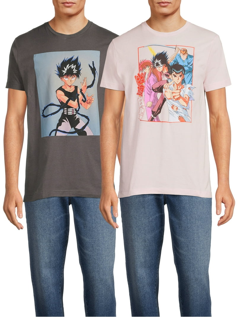 YuYu Hakusho Men's Graphic Tee Shirt 2-Pack, 100% Cotton