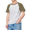 thumbnail image 1 of YuYuBao Kids Boys Tshirts Casual Summer Short Sleeve Colorblock Oversized Round Neck Cotton Boys Tee Shirt Tops, 1 of 4