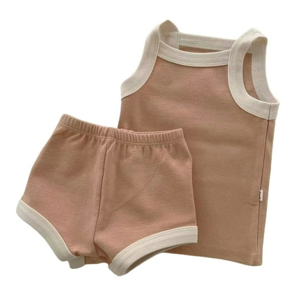 YuYuBao Newborn Girls Outfits Sets Summer Cotton Soft Vest With Shorts Home Wear Princess 2 Piece Infant Girls Clothing Sets, 6-12 Months