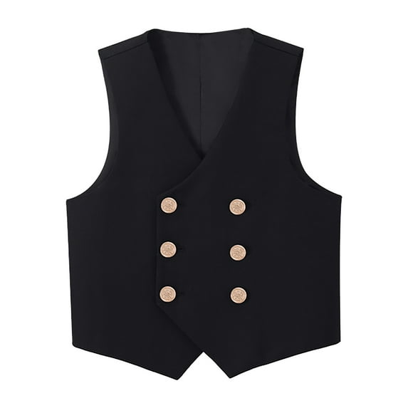 YuYuBao Toddler Boys Formal Gentleman Vest Birthday Double Button Formal Suit Sleeveless Vests Waistcoat