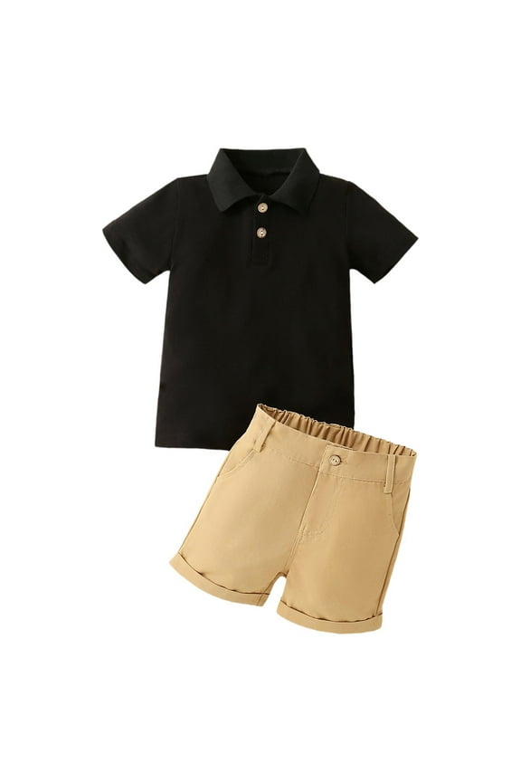 YuYuBao Toddler Boys Outfit Sets Short Sleeve Shirt + Shorts Set Kids Little Boys Summer Casual Clothes Suits Outfits