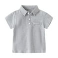 thumbnail image 1 of YuYuBao Toddler Boys Polo Shirts Summer Short Sleeve Solid Color T-Shirts Tops For Children Button Down Clothes, 1 of 4