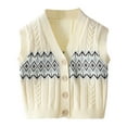 thumbnail image 1 of YuYuBao Toddler Boys Sweater Vest Knitted Soft V Neck Sleveeless Spring Warm Kids Boys Vests Clothes, 1 of 3