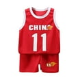 thumbnail image 1 of YuYuBao Toddler Boys Tank Tops Breathable Basketball T Shirts Clothes Summer Sports Football Suit Boys, 1 of 7