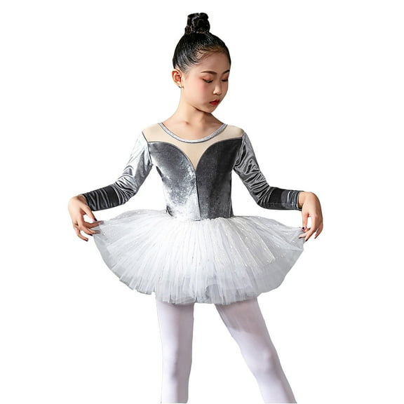 YuYuBao Toddler Girls Ballet Dance Dress Lace Long Sleeve Leotards Tutu Skirts Ballerina Princess Outfits Dancewear, 13-14 Years
