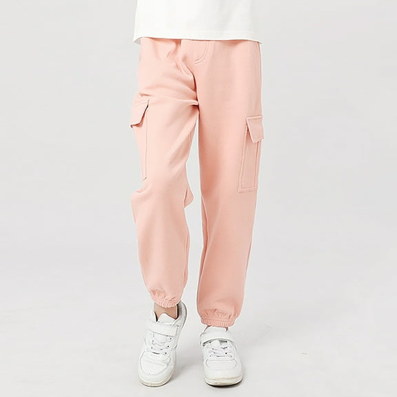 YuYuBao Toddler Girls Cargo Pants Autumn Style Leggings Sports Elastic Waist Children Teen Girls Trousers