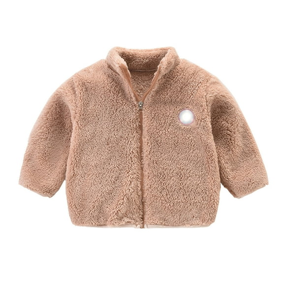 YuYuBao Toddler Girls Coats Jackets Zip Up Coats Flannel Warm Fall Winter Kids Girls Coats Outwear Clothes
