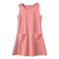 thumbnail image 1 of YuYuBao Toddler Girls Dress Boho Summer Tie Shoulder Midi Tiered Dresses With Pockets Casual Kids Girls Loose A-line Beach Sundress , 4-5 Years, 1 of 6